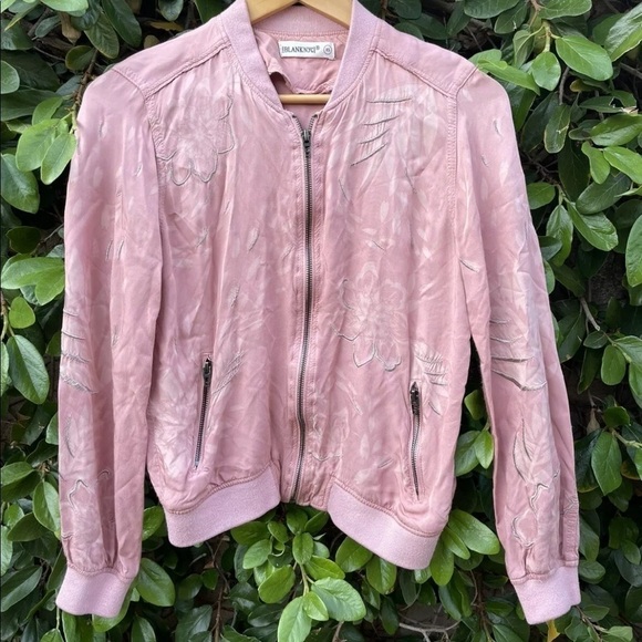 Blank NYC Blush Floral Bomber Jacket Size XS - Picture 1 of 7